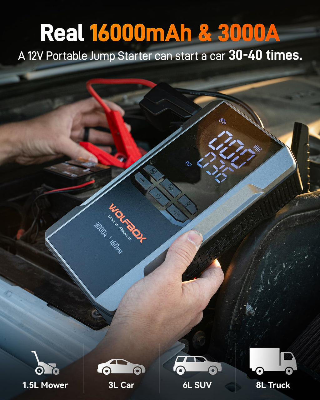 3000A Jump Starter with Air Compressor F827862