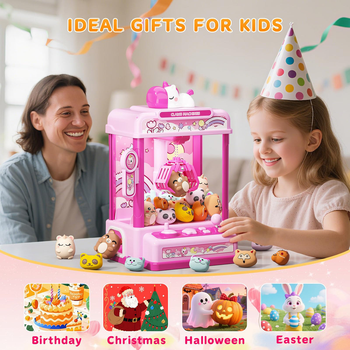 Claw Machine with Sound & 20 Mini Plush Toys U354