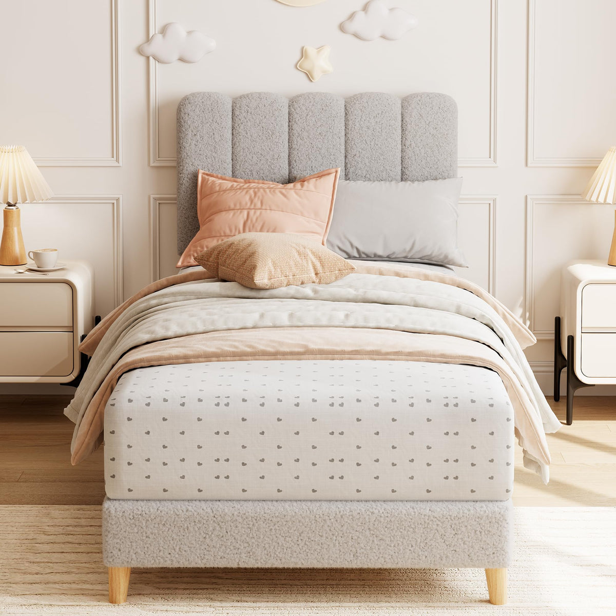 Twin Bed Frame with Headboard U2845
