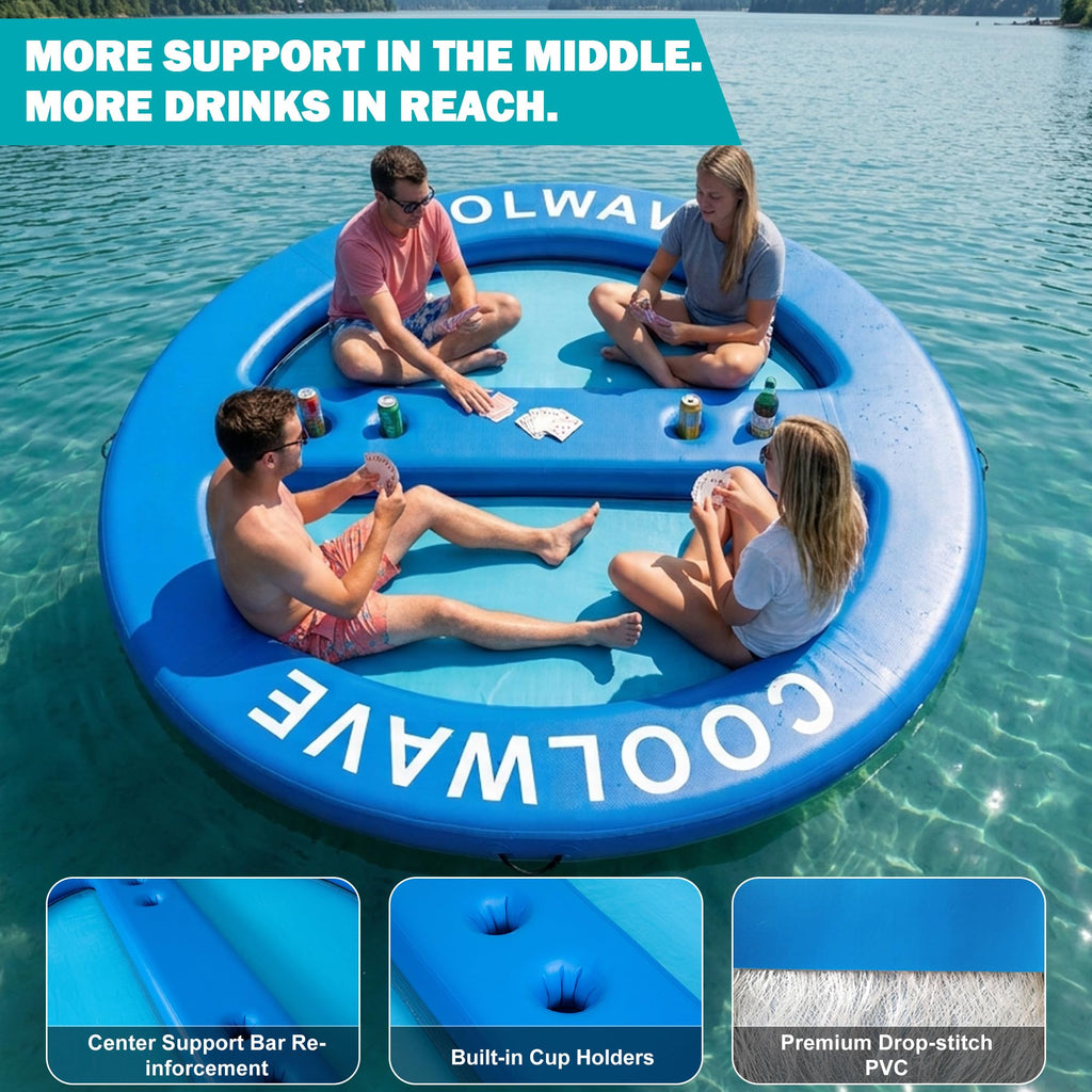 Inflatable Water Hammock with Cup Holders R684998