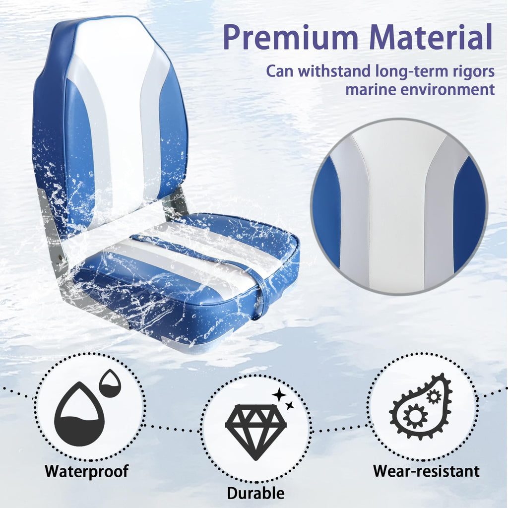 Folding Boat Seat 2 Pack White/Black K4108