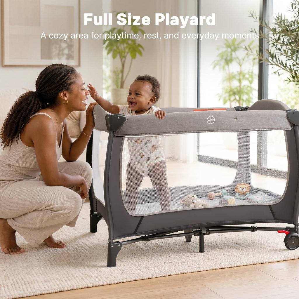 4-in-1 Pack and Play with Bassinet, Gray W8002
