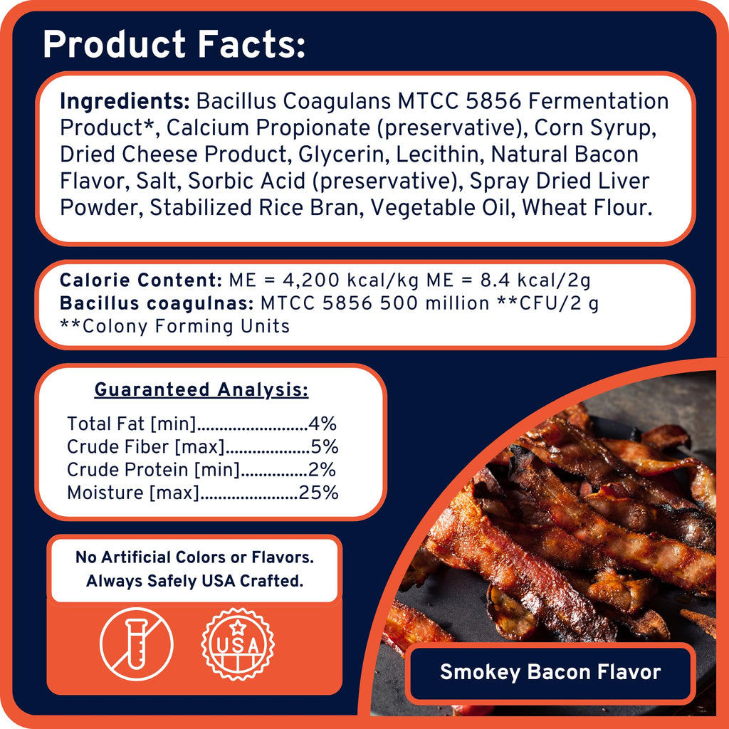 Probiotic Pill-Dough Treat Paste Wrap 3 Pack Bacon P4062