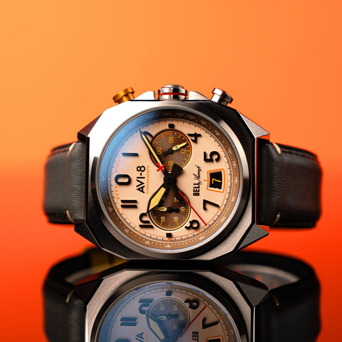 41mm Chronograph Watch with Leather Strap G86915