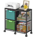 Black 4 Drawer Mobile File Cabinet J5486