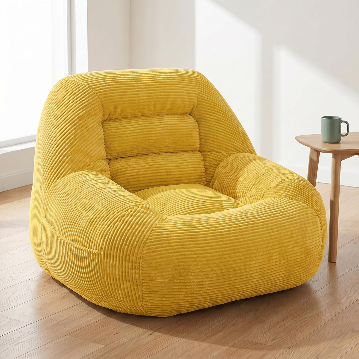 Oversized Corduroy Memory Foam Bean Bag Chair O7039
