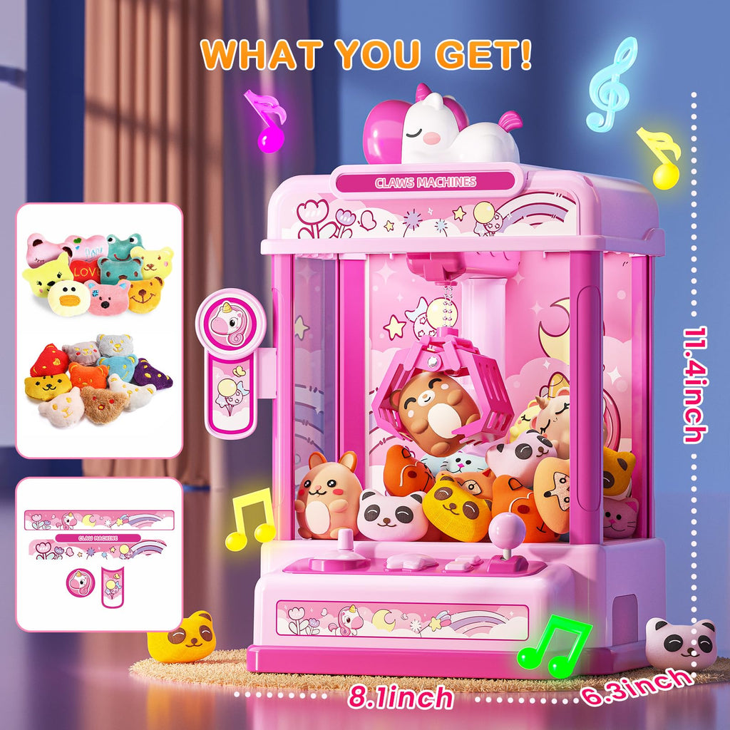 Claw Machine with Sound & 20 Mini Plush Toys U354