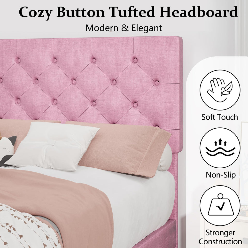Twin Upholstered Platform Bed V92056