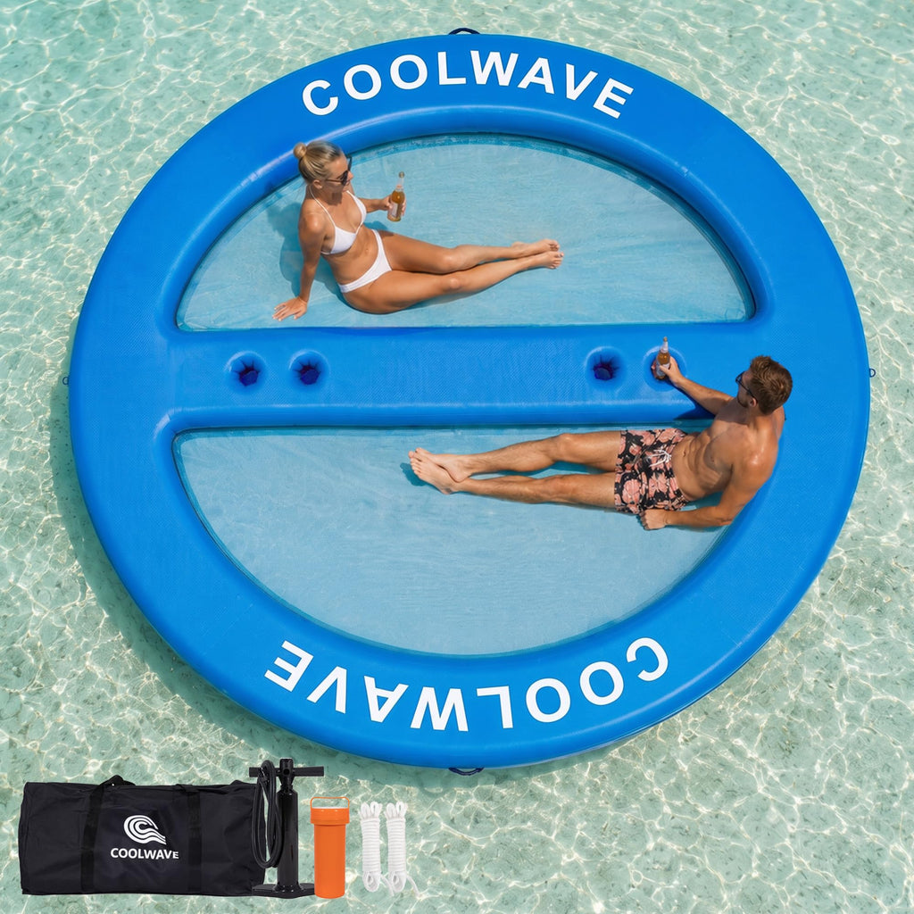 Inflatable Water Hammock with Cup Holders R684998