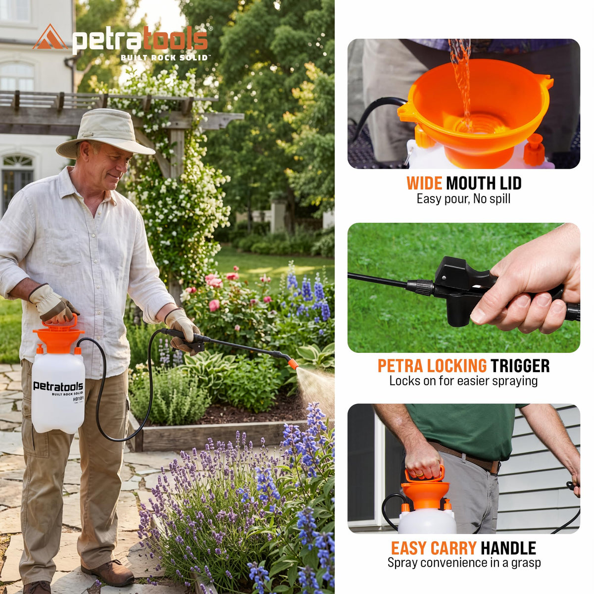 1 Gallon Garden Pump Sprayer with 52-in Hose & 2 Nozzles T5985