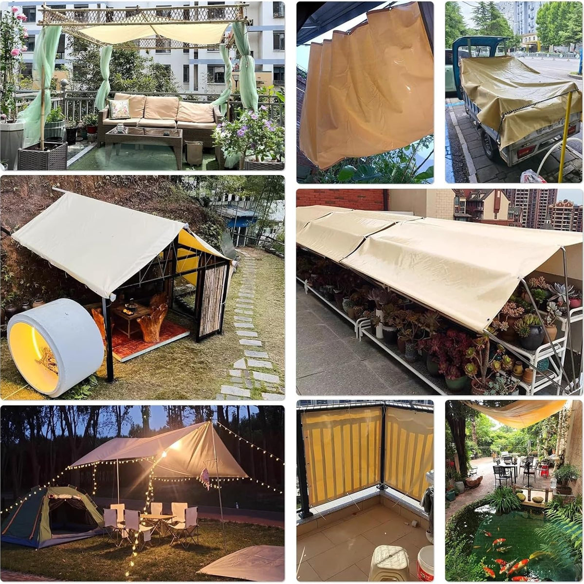 Waterproof Heavy-Duty Rectangle Sun Shade Sail with Rope G628546