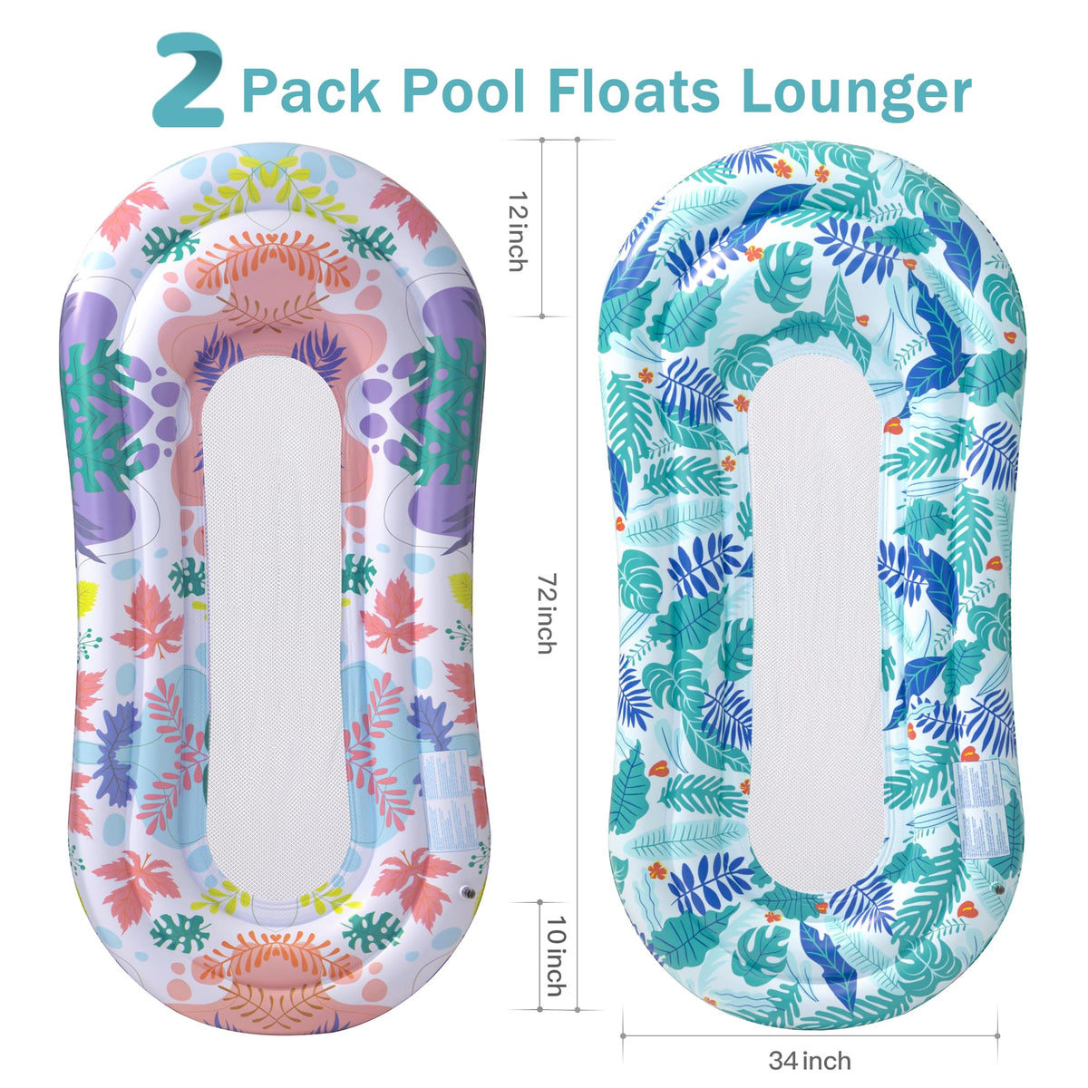 2 Pack Inflatable Pool Floats Lounger Y20294
