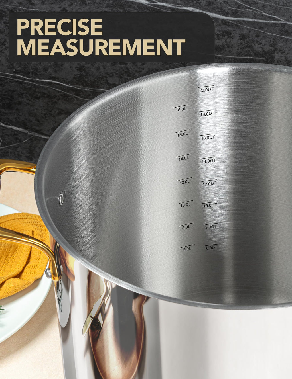 20 Quart Stainless Steel Stock Pot with Lid D8383