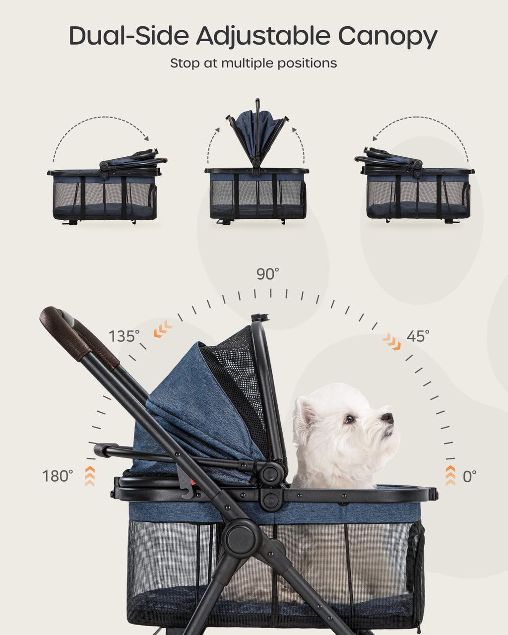 Foldable Pet Stroller with Detachable Carrier G564