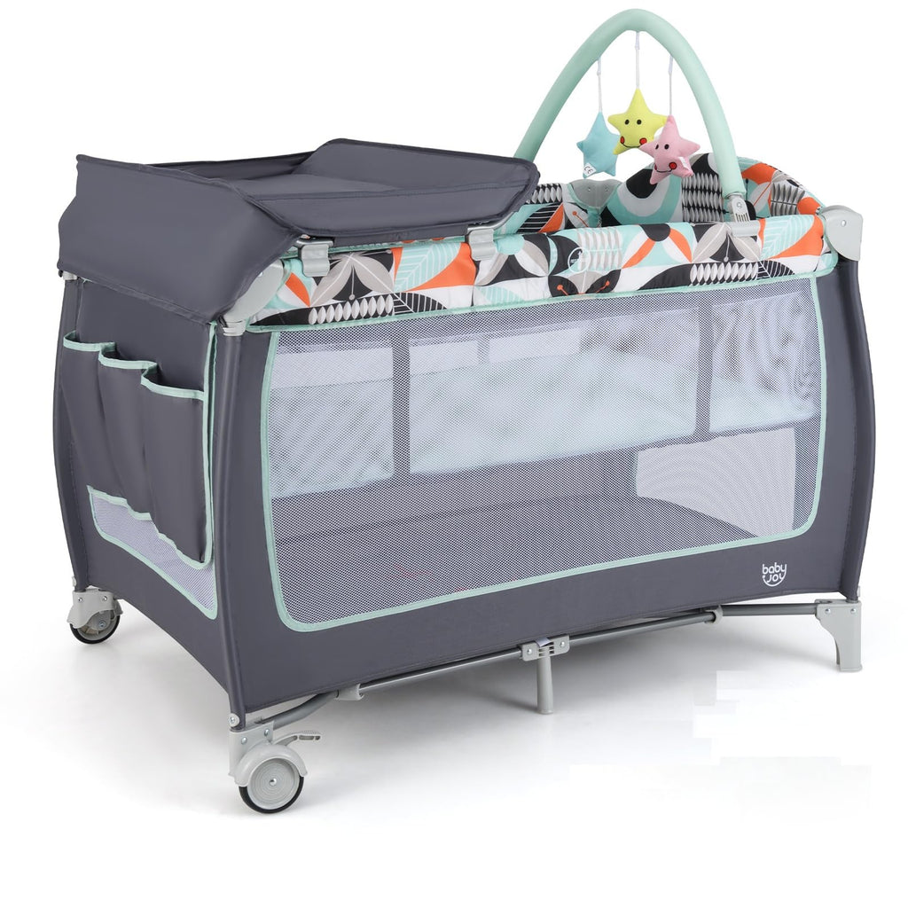 4 in 1 Pack and Play Portable Baby Playard with Bassinet D22288