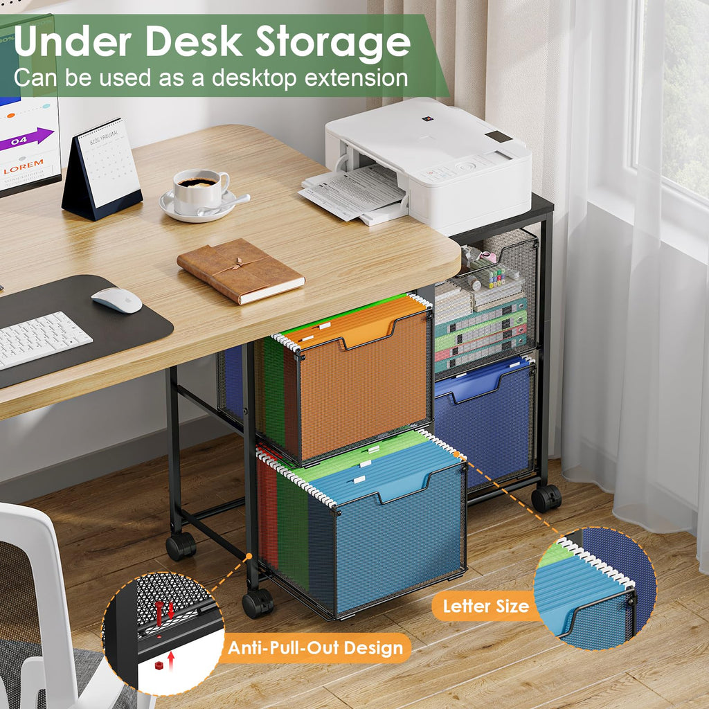 Black 4 Drawer Mobile File Cabinet J5486