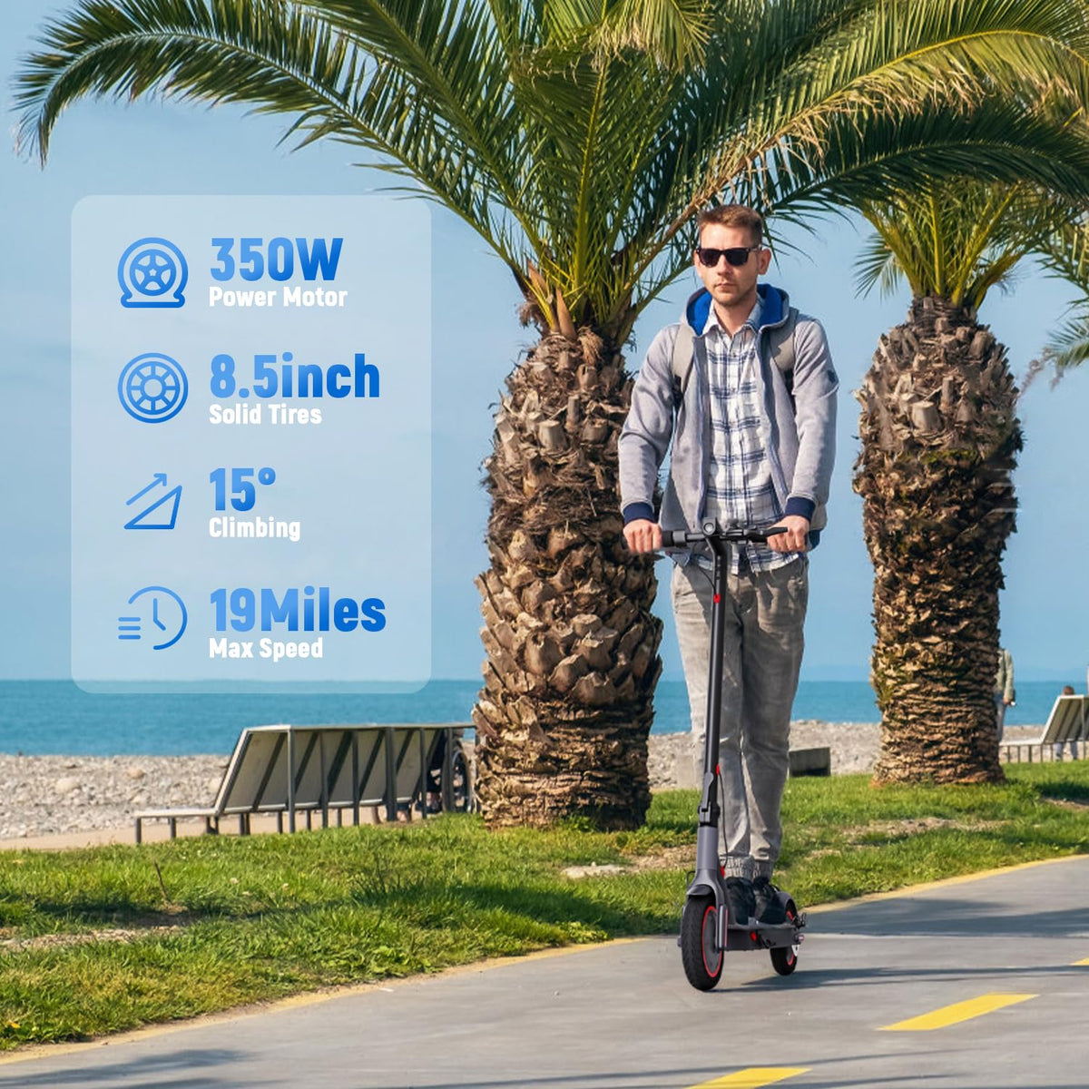 Electric Scooter 350W/500W Motor 8.5'' Solid Tire W48778