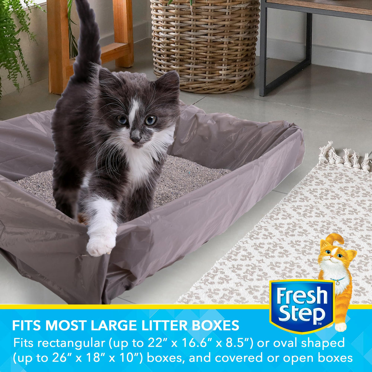 Unscented Drawstring Cat Litter Box Liners, 15 Ct T465014