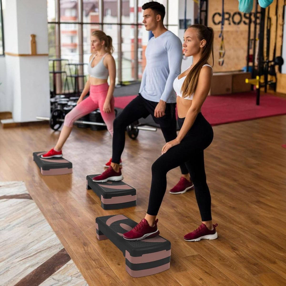 31" Adjustable Step Aerobic Platform with 4 Stackable Risers J599