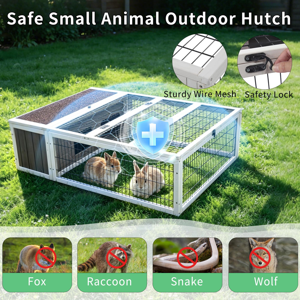 Wooden Rabbit Cage Guinea Pig Enclosure L315