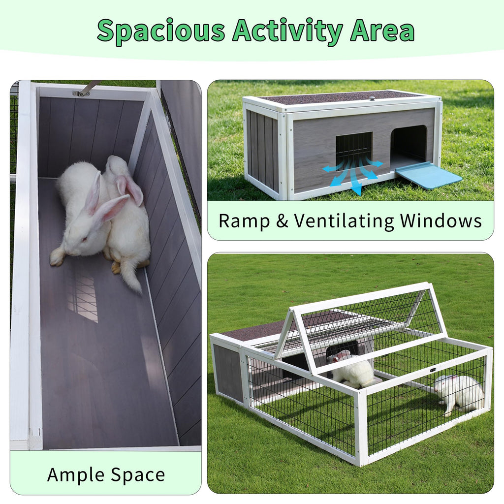 Wooden Rabbit Cage Guinea Pig Enclosure L315