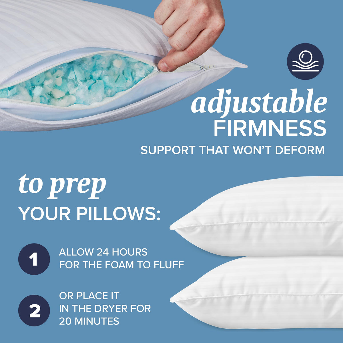 4 King Pillow Set Down Alt Memory Foam I69042