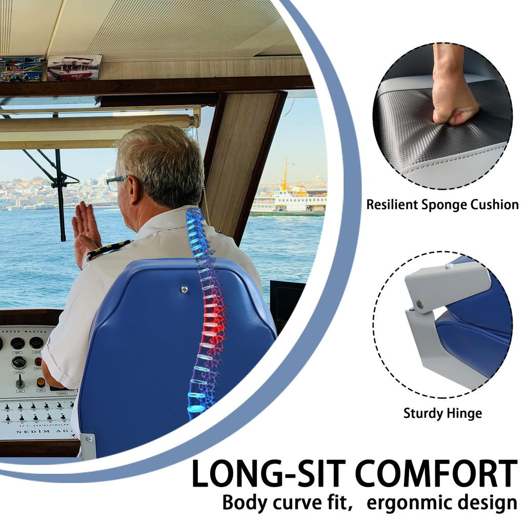 Folding Boat Seat 2 Pack White/Black K4108