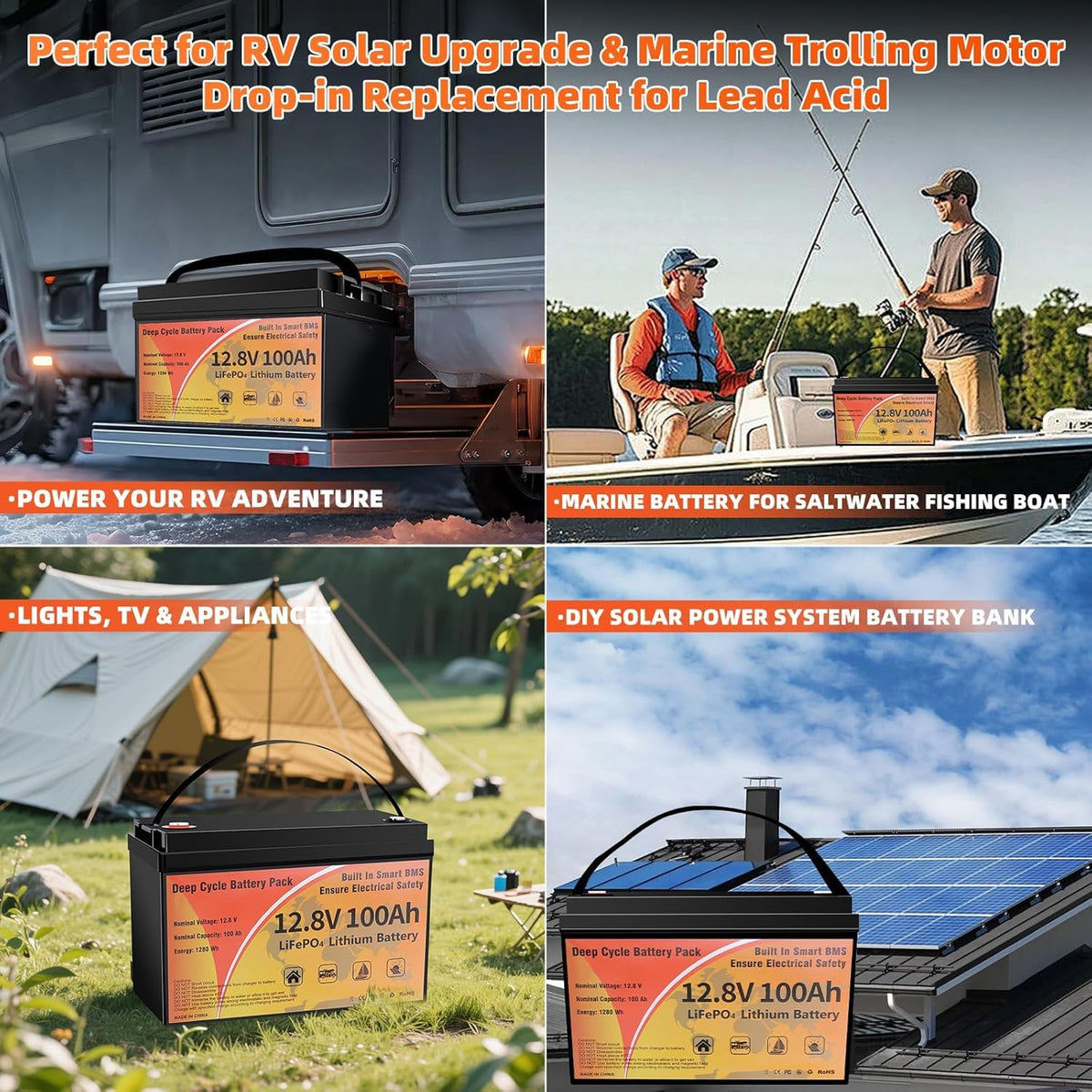 12V 100Ah LiFePO4 Deep Cycle Battery J6507