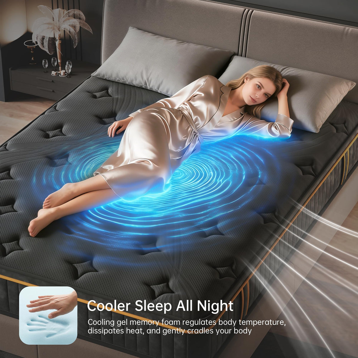 Queen Size 12 Inch Hybrid Memory Foam Pocket Spring Medium Firm Mattress L759