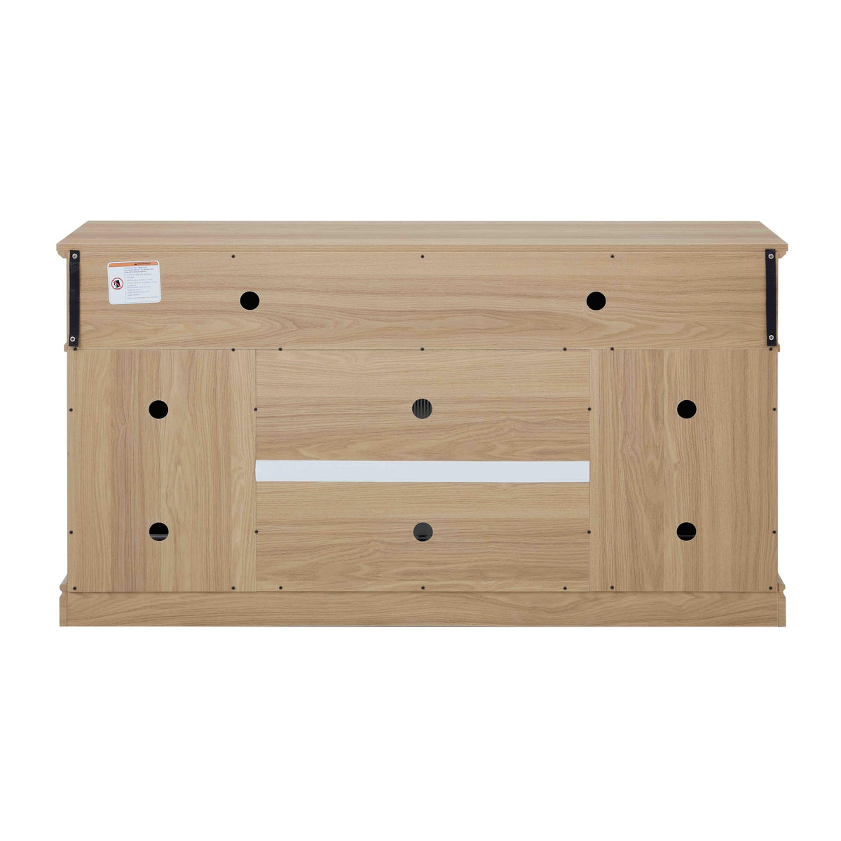 58 Inch Light Oak TV Stand with Sliding Doors N94060