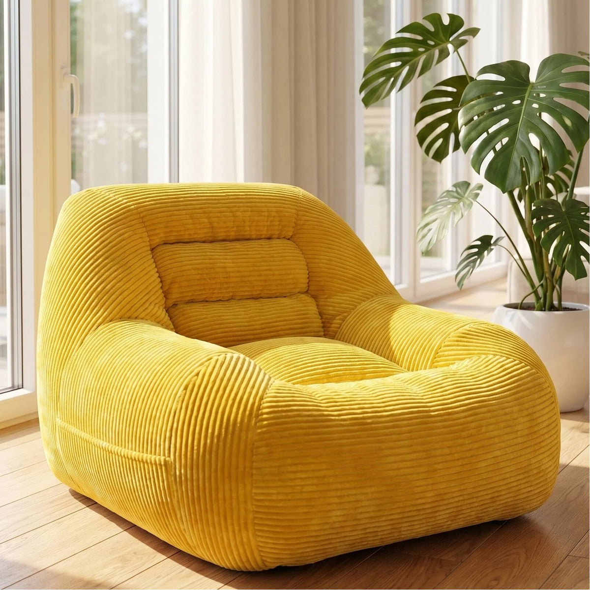 Oversized Corduroy Memory Foam Bean Bag Chair O7039