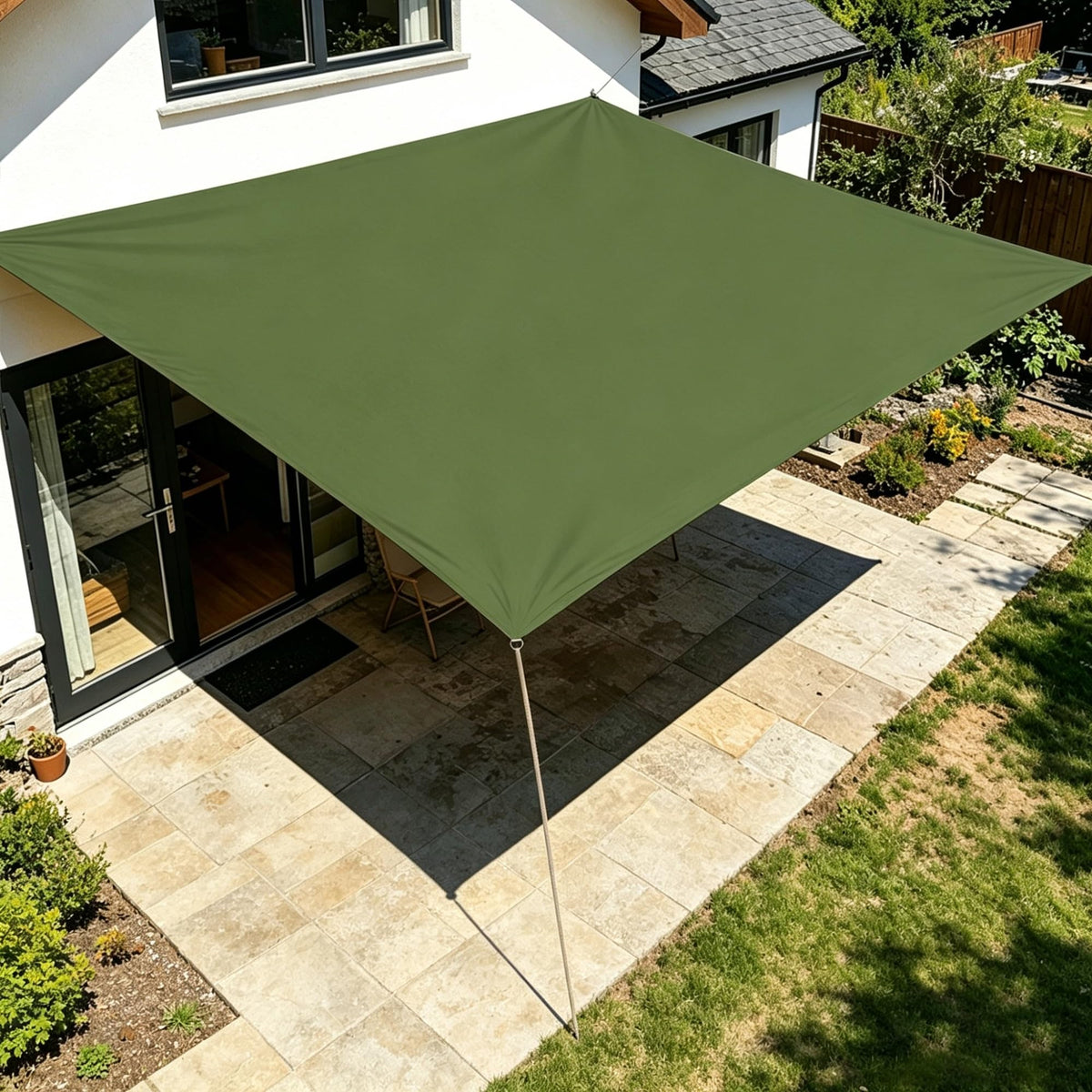 Waterproof Heavy-Duty Rectangle Sun Shade Sail with Rope G628546