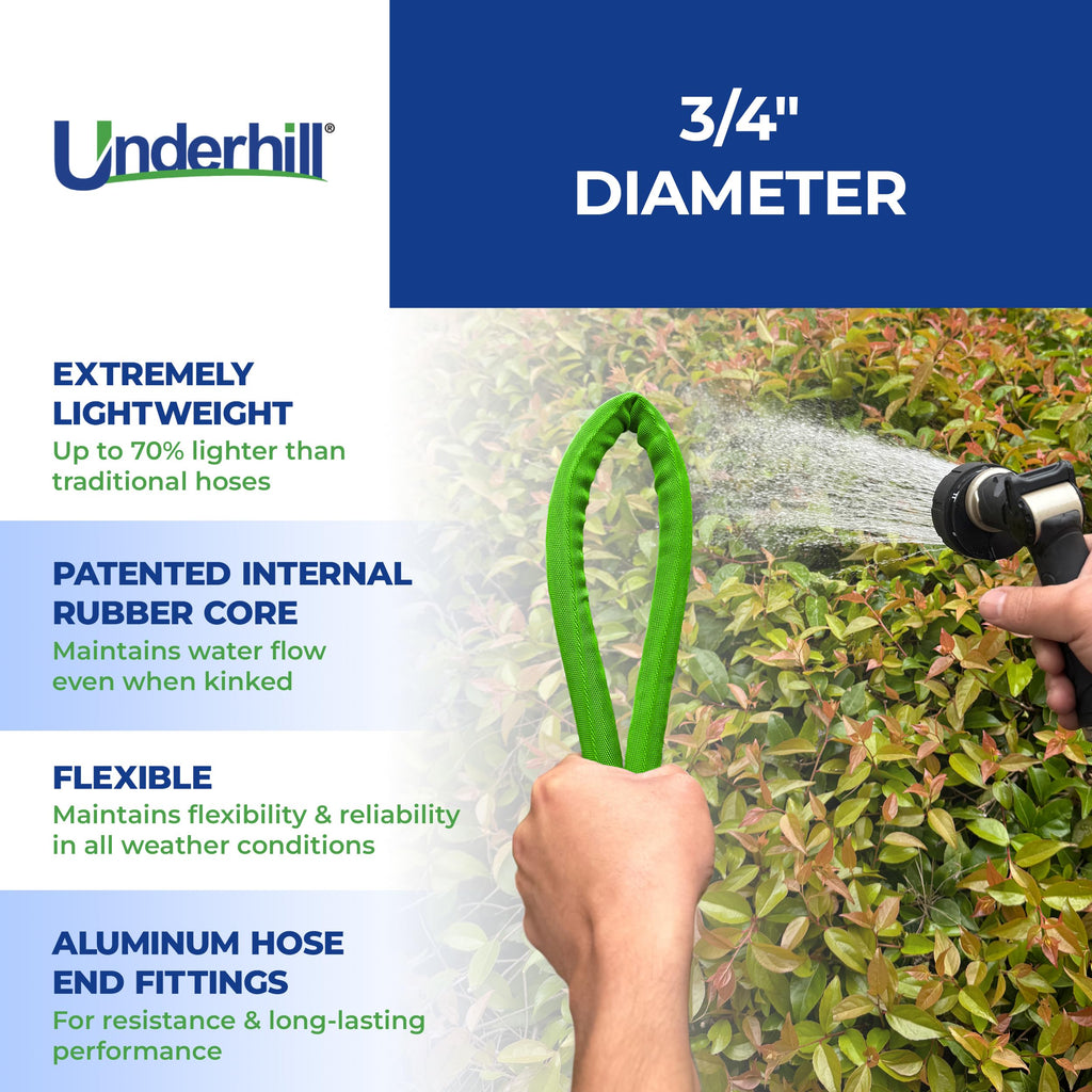 Flexible Rubber Core Garden Water Hose 3/4 Inch x 100 ft B4054