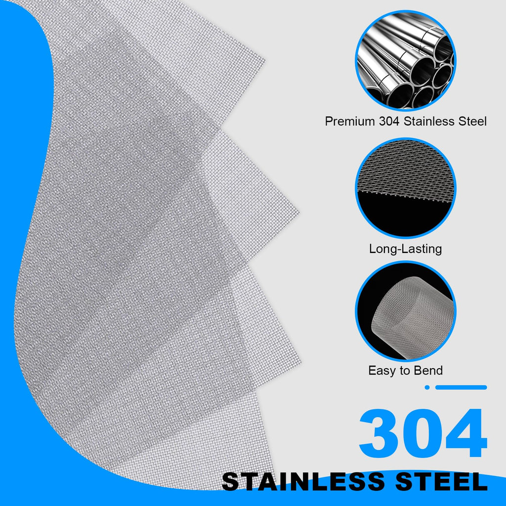 12×8 Inch 20 Mesh 304 Stainless Steel Wire Mesh Screen W84820