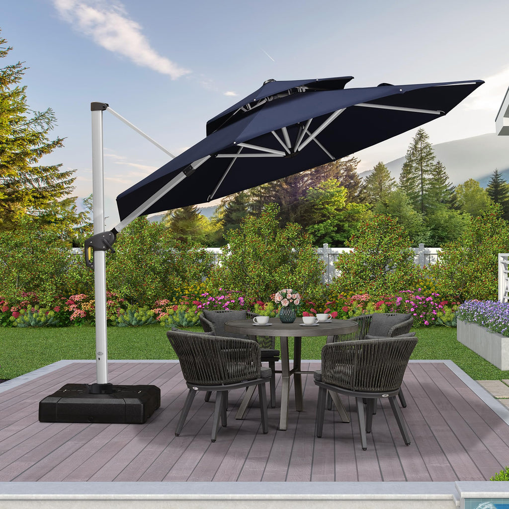 10 FT Navy Blue Cantilever Patio Umbrella C4483