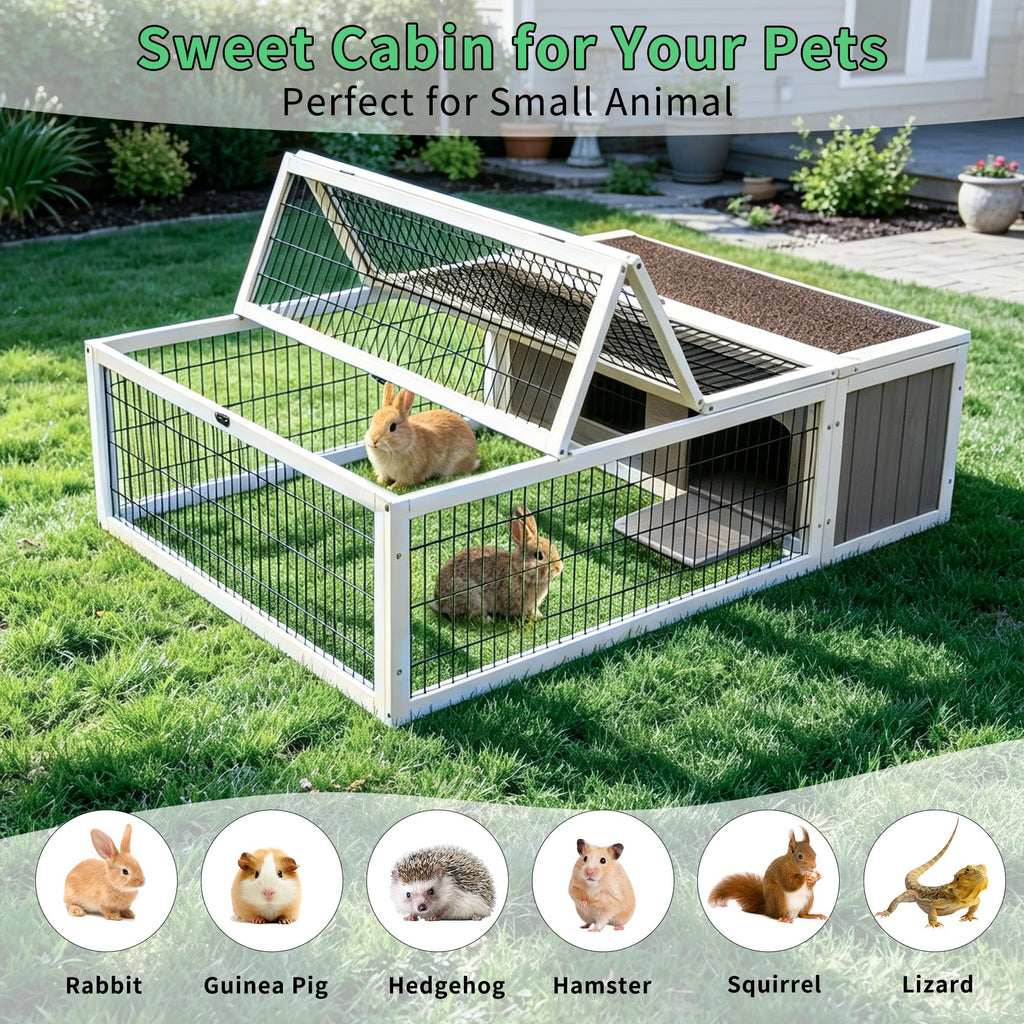 Wooden Rabbit Cage Guinea Pig Enclosure L315
