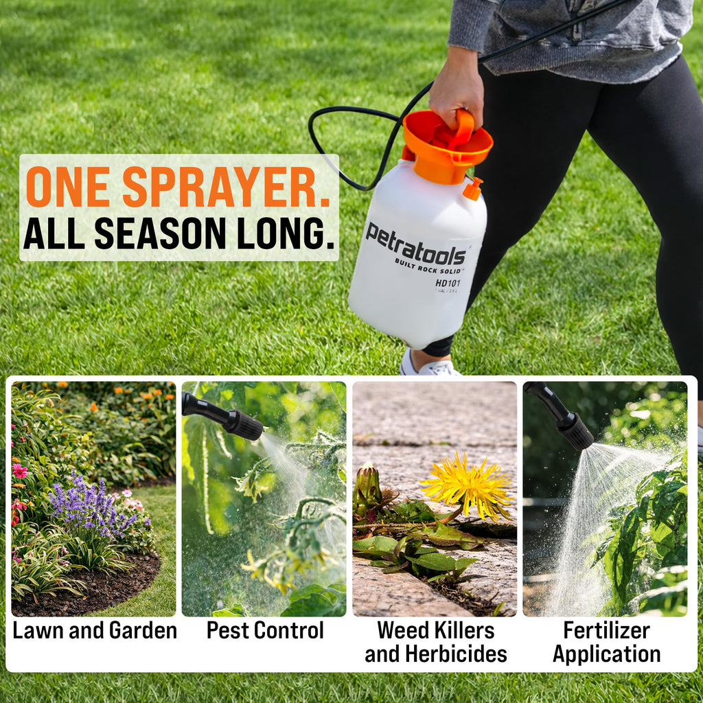 1 Gallon Garden Pump Sprayer with 52-in Hose & 2 Nozzles T5985